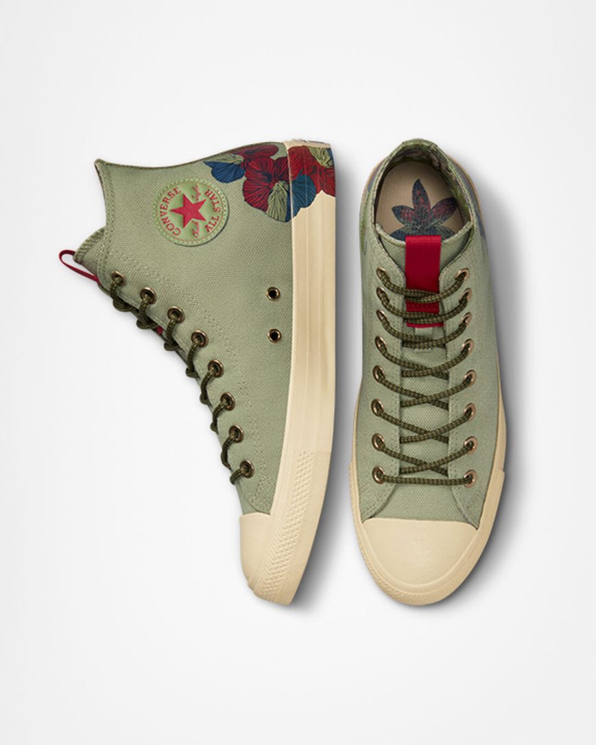 Women's Converse Chuck Taylor All Star Black Joy High Top Shoes Olive | AU 8E690U